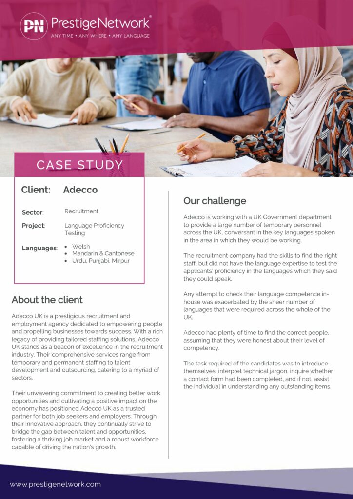 Language Testing and Assessment Services | Prestige Network