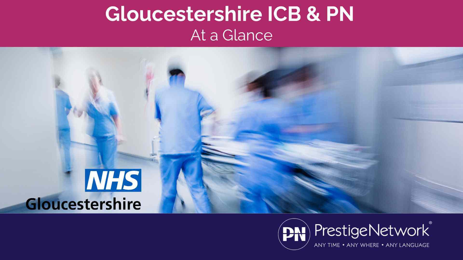 Image of NHS doctors in action with Prestige Network and Gloucestershire ICB logo