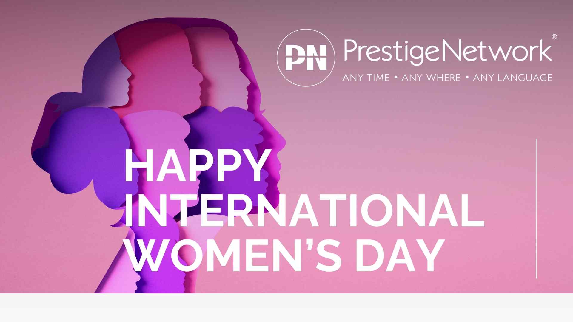 Pink image with Happy International Women's day and PN logo