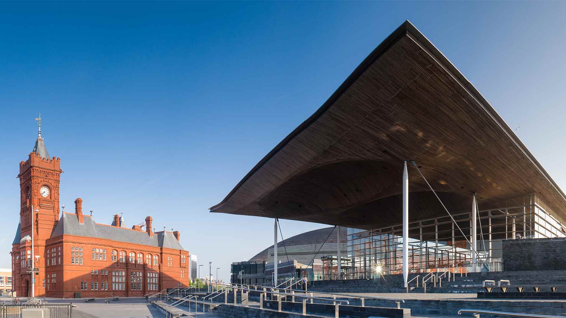 an image of the Welsh parliment building